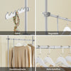 SoBuy FRG109-II-HG, teleskopsko stojalo za plašče, robustno stojalo za oblačila s palicami, nastavljiva odprta omara za spalnico, sivo stojalo za oblačila