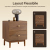 SoBuy FBT170-N Vintage nočna omarica z 2 predaloma, lesena klubska mizica z nogami iz lesa iz gume, nočna omarica za spalnico, dnevno sobo in delovno sobo, rjava, D45 × G40 × V58 cm