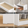 SoBuy FBT171-WN Nočna omarica za ozko spalnico, ozka stranska mizica s predalom in polico, moderna nočna omarica za spalnico in dnevno sobo, bela, 20 x 35 x 60 cm