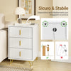 SoBuy FBT115-L-W Bedroom Bedside Table - Bedside Table with 3 Drawers, Living Room Coffee Table - Modern Chest of Drawers L40 x D40 x H63 cm White