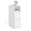 SoBuy FBT149-WN Slim Bedside Table with 2 Drawers and Shelf - White Night Table 20x35x60 cm
