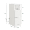 SoBuy FBT149-WN Slim Bedside Table with 2 Drawers and Shelf - White Night Table 20x35x60 cm
