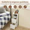 SoBuy FBT149-WN Slim Bedside Table with 2 Drawers and Shelf - White Night Table 20x35x60 cm