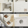 SoBuy FBT149-WN Slim Bedside Table with 2 Drawers and Shelf - White Night Table 20x35x60 cm