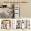 SoBuy FBT149-WN Tanka nočna omarica z 2 predaloma in polico - bela nočna omarica 20x35x60 cm