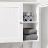 SoBuy Ozadje s 3 kavlji mobilna omara stenska stenska omara z zdravili omara bela kuhinja 60x30x60cm BZR103-W