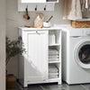 SoBuy Vrata v kopalnici s košarico s košarico s kopalniško omaro z belim držalo belo 60x37x86cm BZR105-W