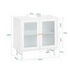 SoBuy Mobilni subavabo s steklenimi vrati mobilna omara Mobile Sublavabo White 60x30x58cm BZR115-W