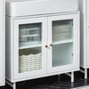 SoBuy Mobilni subavabo s steklenimi vrati mobilna omara Mobile Sublavabo White 60x30x58cm BZR115-W