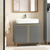 SoBuy Omara Sottolavabo z 2 zložljivimi vrati kopalniška omara omara siva umivalnik 75x35x65cm BZR129-HG