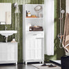 SoBuy Visoka kopalniška garderoba Kolumna kopalnica kopalniška omara visoka polica bela omara 56x30x165cm BZR141-W