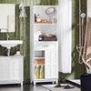 SoBuy Visoka kopalniška garderoba Kolumna kopalnica kopalniška omara visoka polica bela omara 56x30x165cm BZR141-W
