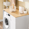 SoBuy BZR217-WW Mobile za garderobo za pranje strojnih koščkov z bonnetično in predalo, za pralni stroj in sušilnik, omaro za varčevanje z lesom, bela, 100 × 60 × 90 cm