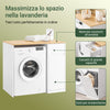 SoBuy BZR217-WW Mobile za garderobo za pranje strojnih koščkov z bonnetično in predalo, za pralni stroj in sušilnik, omaro za varčevanje z lesom, bela, 100 × 60 × 90 cm