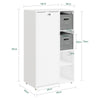 SoBuy BZR218-W Space-saving bathroom cabinet with laundry basket - White laundry cabinet Narrow bathroom cabinet with 2 fabric drawers Space-saving cabinet 50x30x105 cm