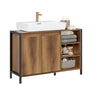 SoBuy BZR63-PF Bathroom Vanity Unit Space-saving Bathroom Cabinet with 2 Doors and Shelf, Floor-Mounting Under Sink Cabinet with Adjustable Feet 60x60x30 cm