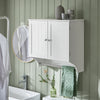 SoBuy Hiša z mobilnimi stenskimi mobilnimi vrati mobilna zdravilna vrata Elegantna obešena omarica za belo kopalnico 60x30x60cm BZR84-W