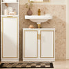 SoBuy Mobilna omarica za kopalniške omare za kopalnico za kopalnico bela+zlati rob 60x30x61cm BZR86-W
