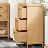 SoBuy Zložljiva perila s zložljivimi vrečkami za shranjevanje, kopalniška omarica s tremi predali, ducat garderobe, naravna barva 80x35x90 cm BZR97-N