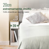 SoBuy Comodino Stretto Con Larghezza di 20 cm, Tavolo Ausiliario Con Cassetto, Comodino Con Porte USB, na kamero Da Letto E Soggiorno, Colore Bianco E Legno, Dimensioni 20 x 35 x 60 cm fbt111-e-wn