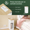 SoBuy Comodino Stretto Con Larghezza di 20 cm, Tavolo Ausiliario Con Cassetto, Comodino Con Porte USB, na kamero Da Letto E Soggiorno, Colore Bianco E Legno, Dimensioni 20 x 35 x 60 cm fbt111-e-wn