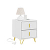 SoBuy FBT115-L-W Bedroom Bedside Table - Bedside Table with 3 Drawers, Living Room Coffee Table - Modern Chest of Drawers L40 x D40 x H63 cm White