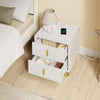 SoBuy FBT115-L-W Bedroom Bedside Table - Bedside Table with 3 Drawers, Living Room Coffee Table - Modern Chest of Drawers L40 x D40 x H63 cm White
