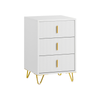 SoBuy Posteljne mize s 3 predali mize ali mizo za dnevno sobo ali mizo dnevne sobe Telefon beli 40x40x63cm, fbt115-l-w