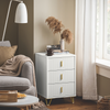 SoBuy Posteljne mize s 3 predali mize ali mizo za dnevno sobo ali mizo dnevne sobe Telefon beli 40x40x63cm, fbt115-l-w