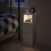 SoBuy FBT149-WN Slim Bedside Table with 2 Drawers and Shelf - White Night Table 20x35x60 cm