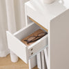 SoBuy Posteljne mize z odstranljivim vrhom in predalom, ozko mizo za kavč, posteljne mize in posteljne mize v dnevni sobi, visoka bela in lesna miza 20 x 35 x 60 cm fbt163-cross