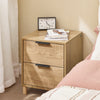 SoBuy Spalnica posteljna miza - posteljna miza z 2 predali, miza za dnevno sobo, kavč omara, posteljna miza, naravni L40 x p42 x a47 cm fbt166 -n