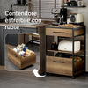 SoBuy FKW118-PF carrello cucina con ripiani e struttura in metallo nero