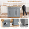 SoBuy FKW129-HG, Kitchen island with folding top and hidden wheels 115x68.7x91 cm | Kitchen trolley with 2 drawers, adjustable shelves and towel rail, 98 kg, MDF/PB, for kitchen and terrace