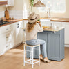 SoBuy FKW129-HG, Kitchen island with folding top and hidden wheels 115x68.7x91 cm | Kitchen trolley with 2 drawers, adjustable shelves and towel rail, 98 kg, MDF/PB, for kitchen and terrace