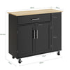 Pre-sale SoBuy FKW133-WN Kitchen Island with Wheels - Space-saving Kitchen Trolley with Drawer and Adjustable Shelf - Kitchen Cabinet with Worktop, for Dining or for Kitchen Peninsula, White 99x40x85 cm