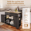Pre-sale SoBuy FKW133-WN Kitchen Island with Wheels - Space-saving Kitchen Trolley with Drawer and Adjustable Shelf - Kitchen Cabinet with Worktop, for Dining or for Kitchen Peninsula, White 99x40x85 cm