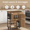 SoBuy FKW134-N Mobilni kuhinjski salvaspazio s Carto Kitchen Cart Winders s predali in steklenicami vrat, kuhinjo v omarici Crende Creenza za kuhinjo ali vintage jedilnice Marrone 67x88x37cm
