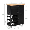 SoBuy Kuhinja Trollery Black Kitchen Kitchen Kuhanje s kolesi FKW45-SH