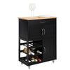 SoBuy Kuhinja Trollery Black Kitchen Kitchen Kuhanje s kolesi FKW45-SH