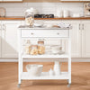 SoBuy Kuhinja carte stol kuhanje kuhinja bela kuhinja s kolesi FKW47-W