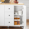 SoBuy Stralna kuhinjska vozička Isola Kuhinja s 4 policami in 3 kuhalnimi Creenza Creenza z belimi stenami 115,5x45x92,5cm fkw96-iii-ww