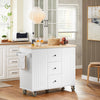 SoBuy Stralna kuhinjska vozička Isola Kuhinja s 4 policami in 3 kuhalnimi Creenza Creenza z belimi stenami 115,5x45x92,5cm fkw96-iii-ww