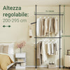 SoBuy FRG109-III-SH SYLESCOPIC INGENDIBITS, robustna stojala za ovire, odprta garderoba, nastavljiva z upogibnimi palicami za spalnico, kabino garderobe, črna
