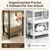 SoBuy FRG226-F Prostorsko varčna kopalniška omarica s 3 robustnimi policami - ozka kopalniška omarica iz MDF do 30 kg, kopalniška omarica v barvi lesa za majhne kopalnice 28x20x74 cm