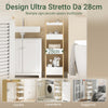SoBuy FRG226-F Prostorsko varčna kopalniška omarica s 3 robustnimi policami - ozka kopalniška omarica iz MDF do 30 kg, kopalniška omarica v barvi lesa za majhne kopalnice 28x20x74 cm