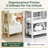 SoBuy FRG226-F Prostorsko varčna kopalniška omarica s 3 robustnimi policami - ozka kopalniška omarica iz MDF do 30 kg, kopalniška omarica v barvi lesa za majhne kopalnice 28x20x74 cm