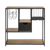 SoBuy Vhodna miza kuhinjske konzole Stranska miza s 3 policami, 1 predalom, 1 držalo za pipo in 2 držala za industrijski stil L100XP33XA95 cm, FSB56-F