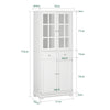 SoBuy High Crewenza za kuhinjski mobilni leseni bife s 6 predelki in 2 predala v sodobnem slogu White 75x40x175cm FSB76-W