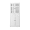 SoBuy High Crewenza za kuhinjski mobilni leseni bife s 6 predelki in 2 predala v sodobnem slogu White 75x40x175cm FSB76-W